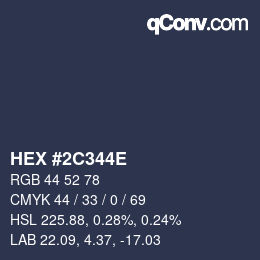 Color code: HEX #2C344E | qconv.com