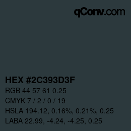 Código de color: HEX #2C393D3F | qconv.com