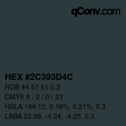 Código de color: HEX #2C393D4C | qconv.com