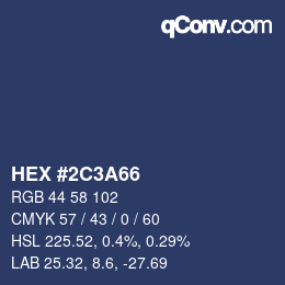 Color code: HEX #2C3A66 | qconv.com