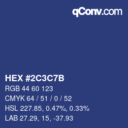 Color code: HEX #2C3C7B | qconv.com