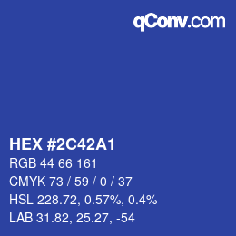 カラーコード: HEX #2C42A1 | qconv.com