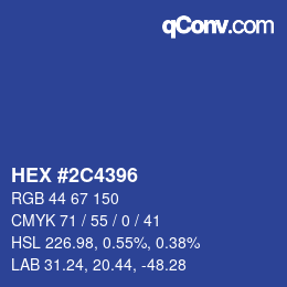 Color code: HEX #2C4396 | qconv.com