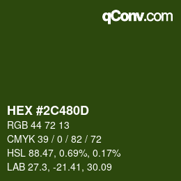 Farbcode: HEX #2C480D | qconv.com