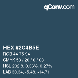 Color code: HEX #2C4B5E | qconv.com