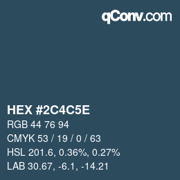 Color code: HEX #2C4C5E | qconv.com