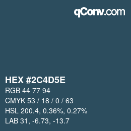 Color code: HEX #2C4D5E | qconv.com