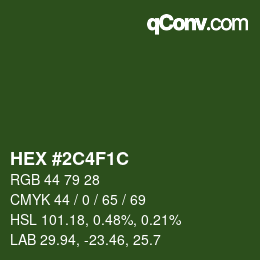 Color code: HEX #2C4F1C | qconv.com