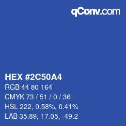 Color code: HEX #2C50A4 | qconv.com
