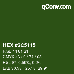 Farbcode: HEX #2C5115 | qconv.com