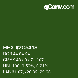 Color code: HEX #2C5418 | qconv.com