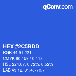 Color code: HEX #2C5BDD | qconv.com