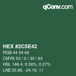 Código de color: HEX #2C5E42 | qconv.com