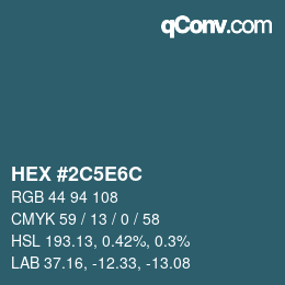 Color code: HEX #2C5E6C | qconv.com