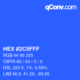 Color code: HEX #2C5FFF | qconv.com