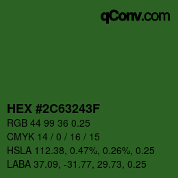 Code couleur: HEX #2C63243F | qconv.com
