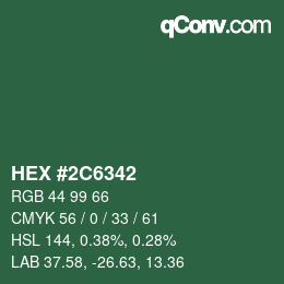 Color code: HEX #2C6342 | qconv.com