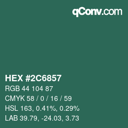 Color code: HEX #2C6857 | qconv.com