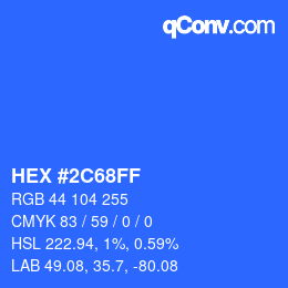 Color code: HEX #2C68FF | qconv.com