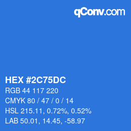 Color code: HEX #2C75DC | qconv.com