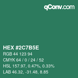 Código de color: HEX #2C7B5E | qconv.com