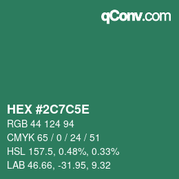 Color code: HEX #2C7C5E | qconv.com