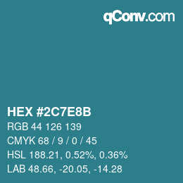 Farbcode: HEX #2C7E8B | qconv.com