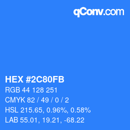 Color code: HEX #2C80FB | qconv.com