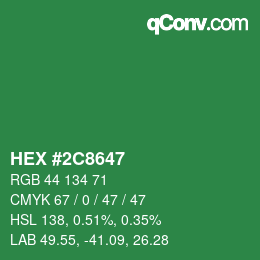 Color code: HEX #2C8647 | qconv.com