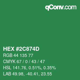 Código de color: HEX #2C874D | qconv.com