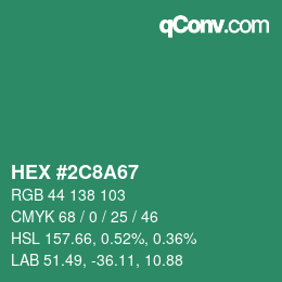 Color code: HEX #2C8A67 | qconv.com