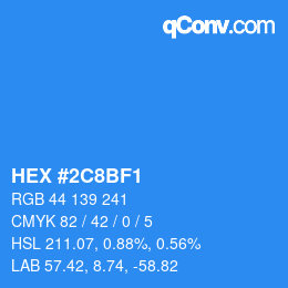 Color code: HEX #2C8BF1 | qconv.com