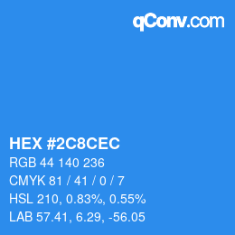 Color code: HEX #2C8CEC | qconv.com
