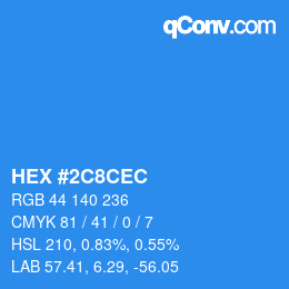 Color code: HEX #2C8CEC | qconv.com