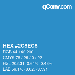Farbcode: HEX #2C8EC8 | qconv.com