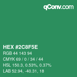 Color code: HEX #2C8F5E | qconv.com