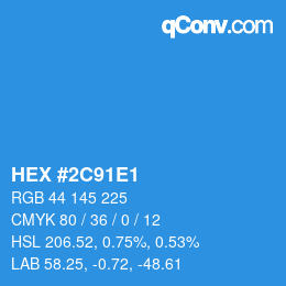 Color code: HEX #2C91E1 | qconv.com