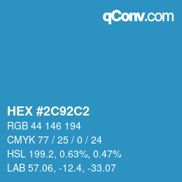 Color code: HEX #2C92C2 | qconv.com