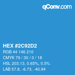 Color code: HEX #2C92D2 | qconv.com