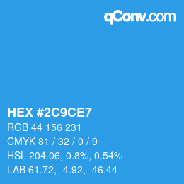 Color code: HEX #2C9CE7 | qconv.com