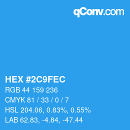 Color code: HEX #2C9FEC | qconv.com