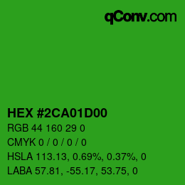 Color code: HEX #2CA01D00 | qconv.com