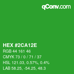 Color code: HEX #2CA12E | qconv.com