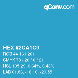 Color code: HEX #2CA1C9 | qconv.com