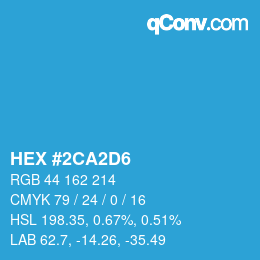 Color code: HEX #2CA2D6 | qconv.com