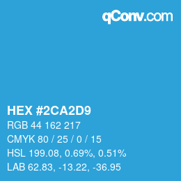 Color code: HEX #2CA2D9 | qconv.com
