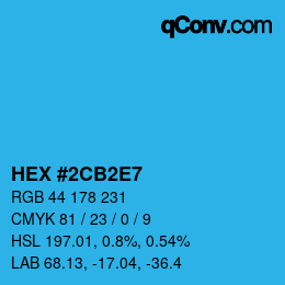 Color code: HEX #2CB2E7 | qconv.com