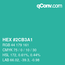 Color code: HEX #2CB3A1 | qconv.com