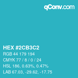 Color code: HEX #2CB3C2 | qconv.com