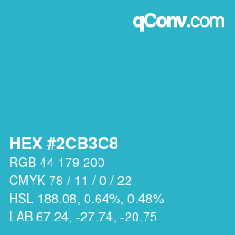 Color code: HEX #2CB3C8 | qconv.com